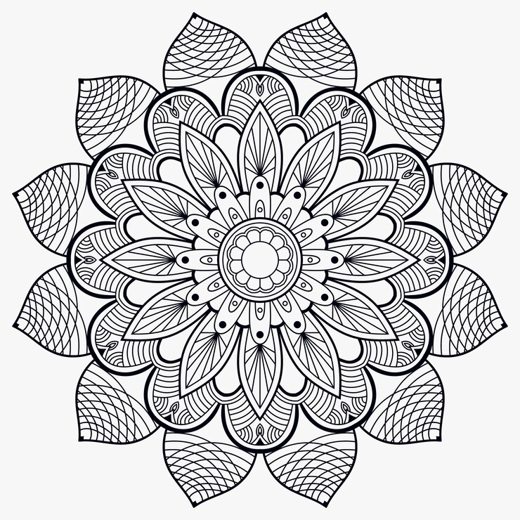 Contorno mandala ornamento decorativo Premium