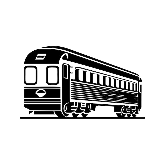 Contorno preto do símbolo do ícone do trem isolado no fundo branco