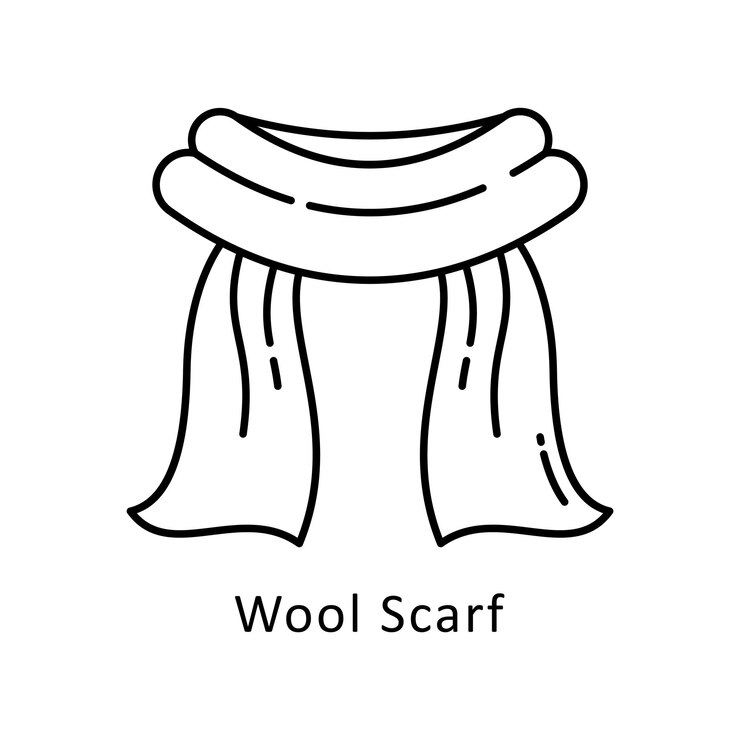 Vetor contorno vetorial de lenço ilustração de design símbolo em fundo branco arquivo eps 10