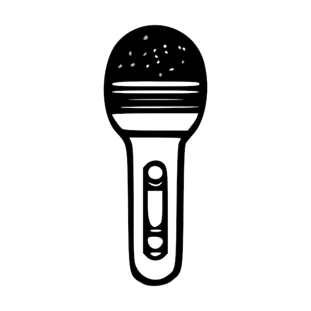 Contornos pretos do ícone do microfone ilustração vetorial isolada
