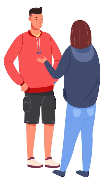 Conversa de amigos Estudantes conversando Personagens de homem e mulher sorridentes