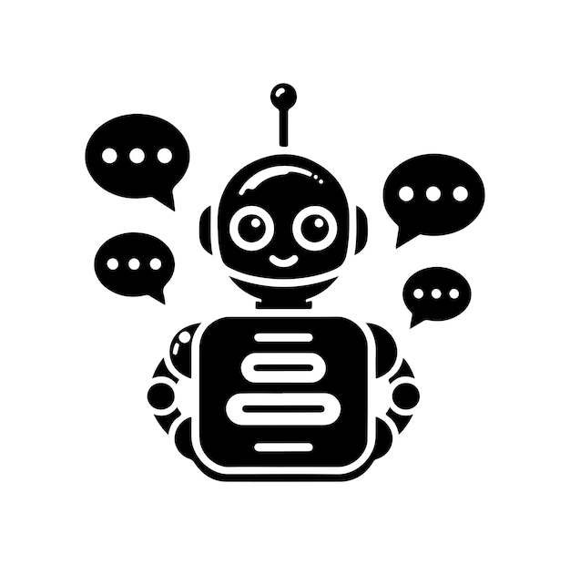 Vetor conversa de chatbot vetorial gratuita ilustração de arte vetorial preta