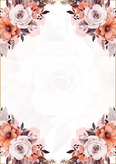 Vetor convidado de aquarela moderno de fundo branco e vermelho com floral e flor