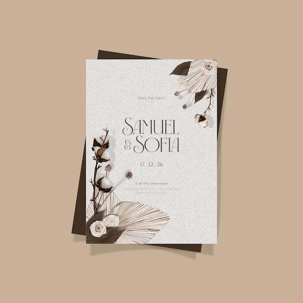 Convidado de casamento de flores secas