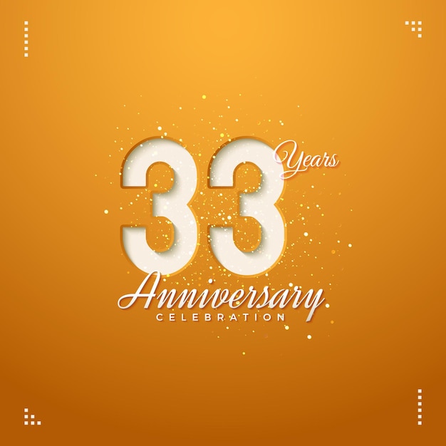 convite de aniversário de 33 anos com números de efeito cutin