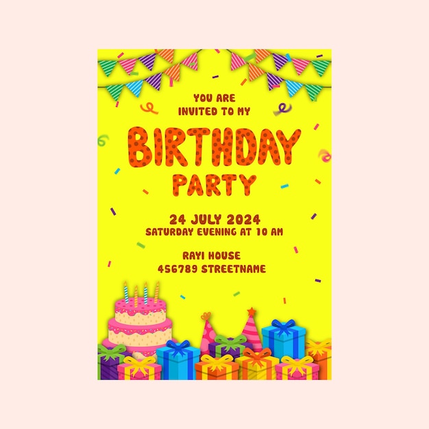 convite de aniversário infantil