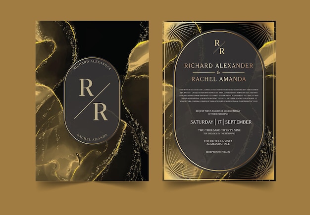 Convite de casamento A5 minimalista elegante