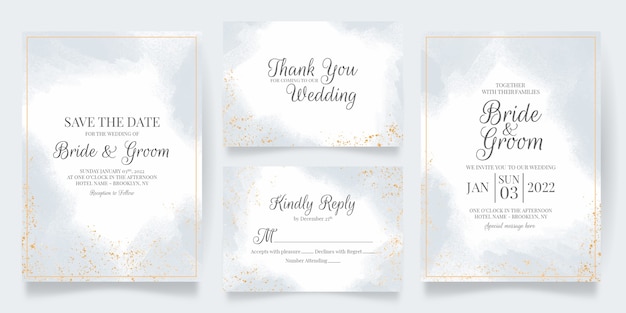convite de casamento com ilustração em aquarela