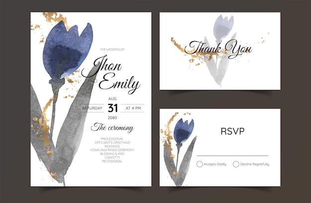 Convite de casamento de flor de tulipa bom para convite de capa
