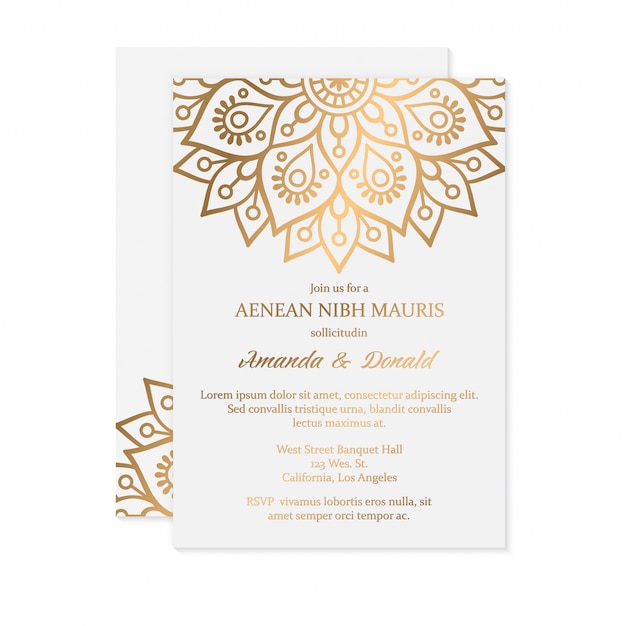 Convite de casamento de luxo