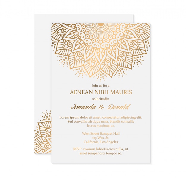 Convite de casamento de luxo