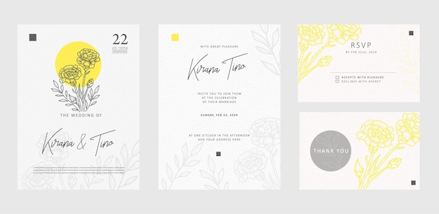 convite de casamento design minimalista floral