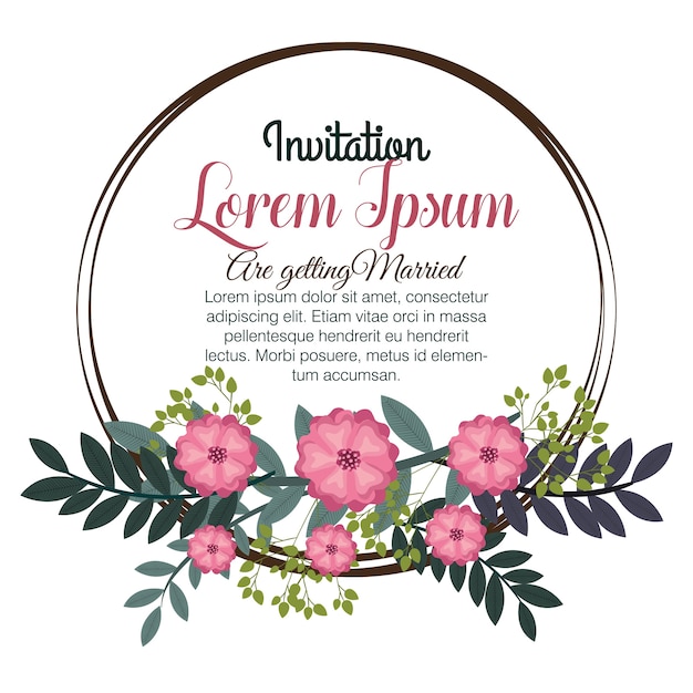 convite de casamento floral isolado ícone design