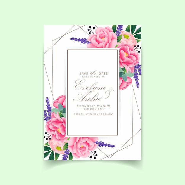 convite de casamento floral