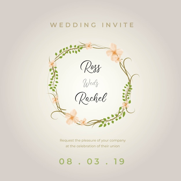 Convite de casamento floral
