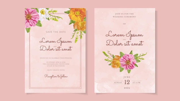 Convite de casamento rústico convite floral obrigado rsvp cartão moderno