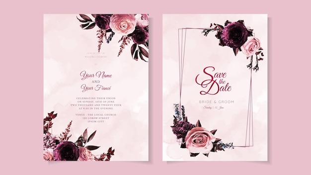 Convite de casamento rústico convite floral obrigado rsvp cartão moderno
