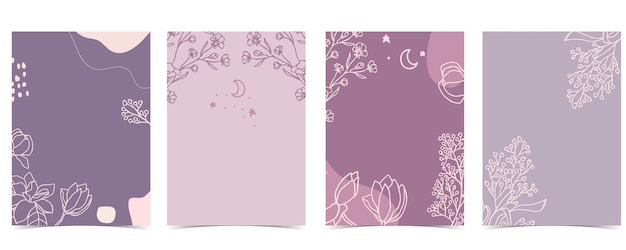 Convite de chá de bebê violeta com flor convite de aniversário de vetor para criança e bebê