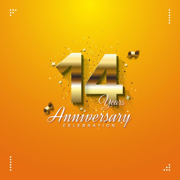 convite de festa de 14 anos com números dourados