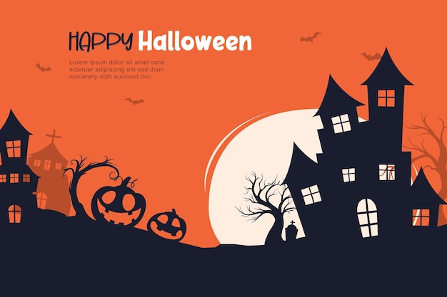 Convites de festa de halloween ou fundo de cartões de saudação modelo de ilustração de halloween para design