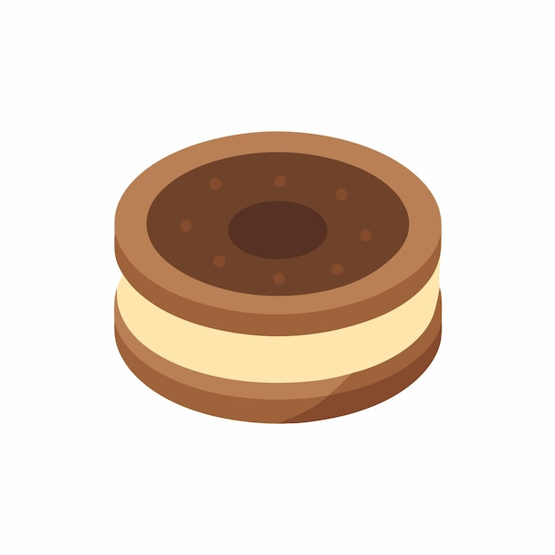 Cookie isométrico num vetor de fundo branco isolado 23