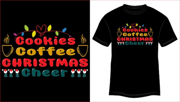 Cookies café natal elogio t-shirt design tipografia ilustração vetorial.