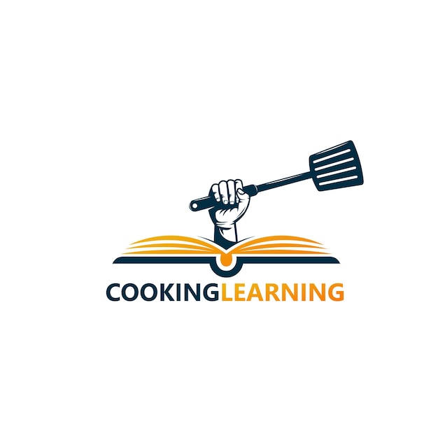 Cooking learning logo template design vector, emblem, design concept, creative symbol, icon