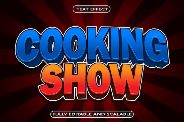 Cooking show efeito de texto editável 3 dimensões gravação estilo moderno