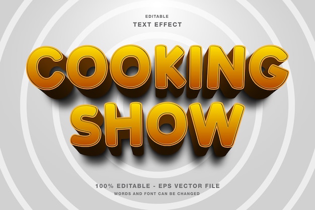 Vetor cooking show efeito de texto editável