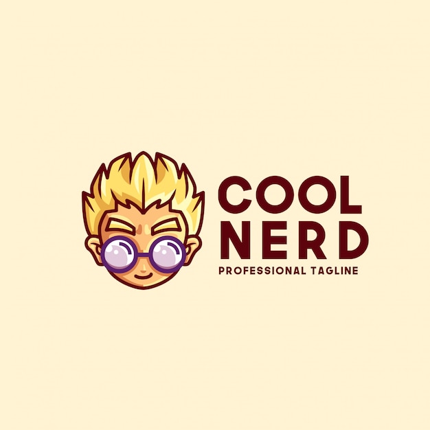 Vetor cool logo template nerd