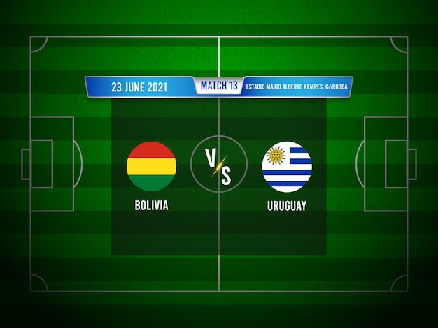 Vetor copa américa futebol jogo bolívia x uruguai