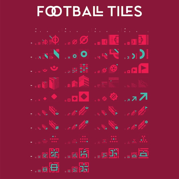 Vetor copa do mundo da fifa 2022 qatar football tiles