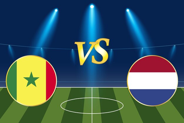 Copa do mundo da Fifa Qatar 2022 partidas da fase de grupos Senegal vs Holanda Modelo