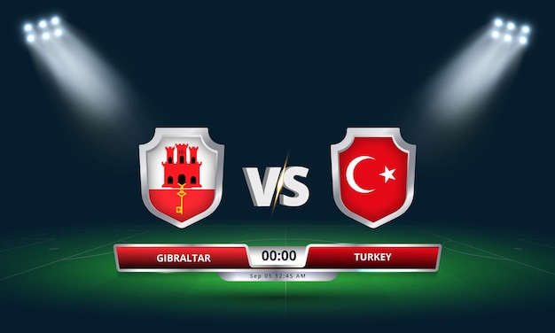 Copa do mundo da Fifa - Qualificatória 2022 - Gibraltar vs Turquia - partida de futebol