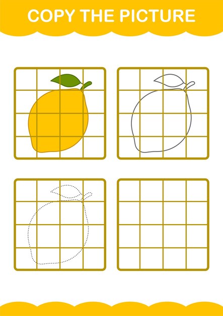 Copie a imagem com lemon worksheet para crianças