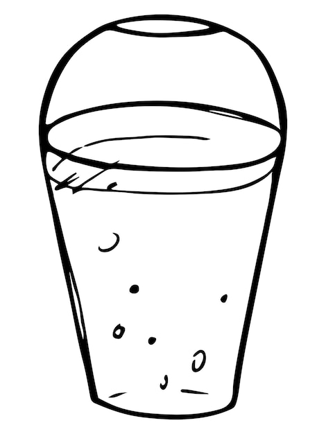 Copo bonito de suco de milk-shake de água ou refrigerante ilustração de bebida clipart simples de coquetel