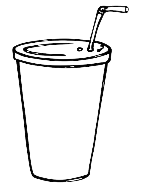 Copo bonito de suco de milk-shake de água ou refrigerante ilustração de bebida clipart simples de coquetel