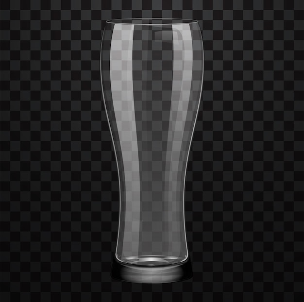 Copo de cerveja vazio realista isolado em fundo transparente