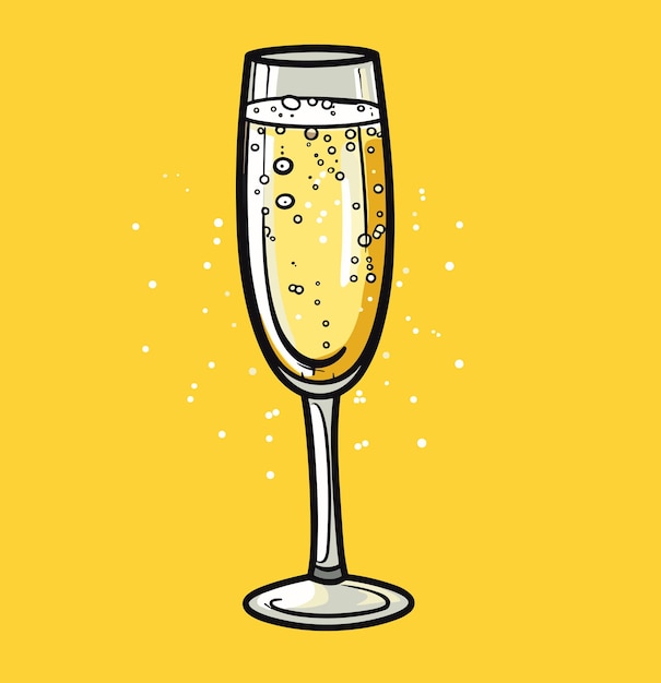 Vetor copo de champanhe estilo vintage celebração conceito ícone na ilustração vetor de fundo branco