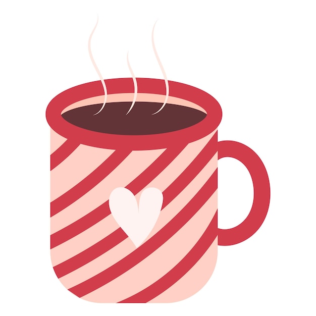 Copo de chocolate quente. ilustração aconchegante. hora do hygge.