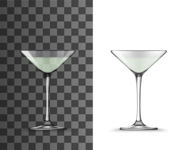 Copo de coquetel Martini com maquetes 3d de haste alta
