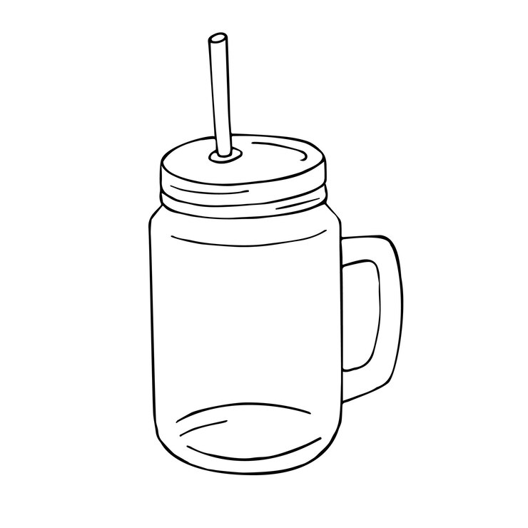 Vetor copo de jarra de smoothie de desenho vetorial desenhado à mão
