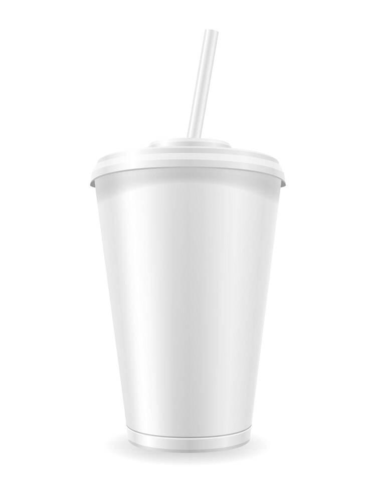 Vetor copo de papel para refrigerante branco