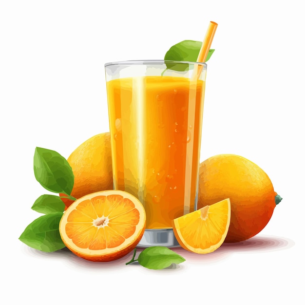 Vetor copo de suco de suco de laranja ilustração