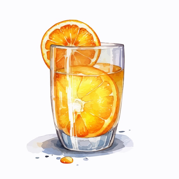 Vetor copo de suco de suco de laranja ilustração