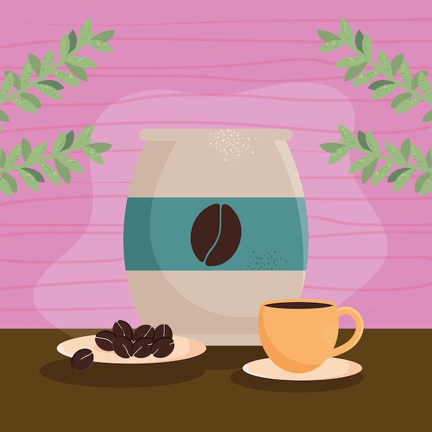 Copo e saco de café