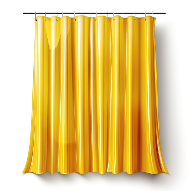 Vetor cor amarela cortina de chuveiro vetor plano fundo branco