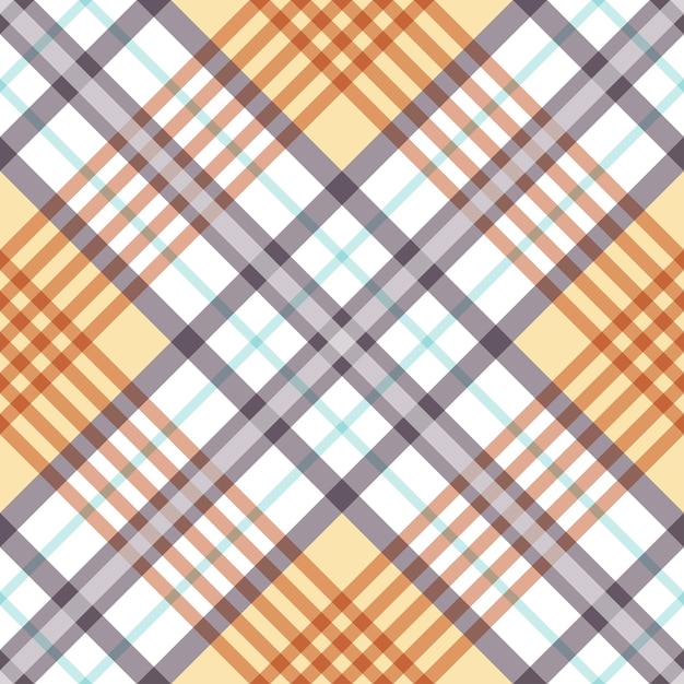 Cor amarela e branca xadrez padrão sem costura vector tecido textura tartan diagonal fundo