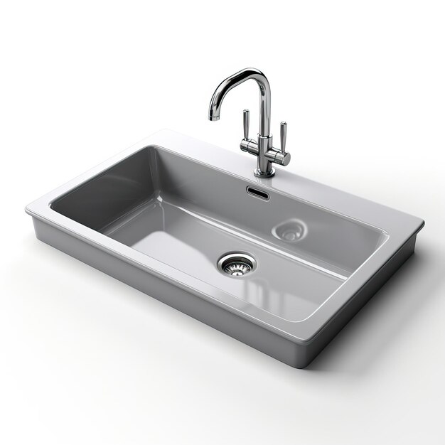 Cor cinza sink vetor 3d fundo branco isolado alto