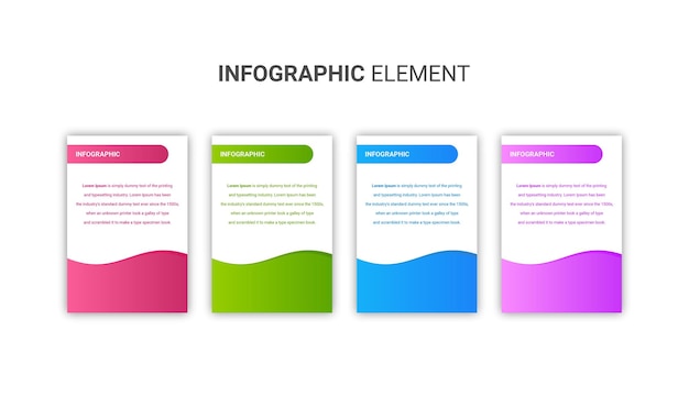 Cor da coleção de elemento infográfico gradiente